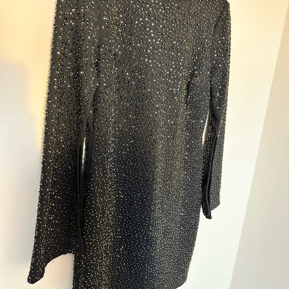 NWOT! Altar'd State Black Mini Sequin Cocktail Dress with Bell Sleeves - Small - Picture 2 of 9
